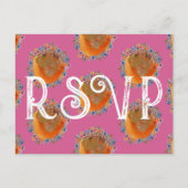 Einzigartige Hot Pink Watercolor Wildblume Wedding Postkarte (Vorderseite)