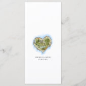 Einzigartige Illustrierte Hochzeit in Urlaubsort Menükarte (Rückseite)