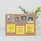 Einzigartige Imitate Cork Bulletin Board Party Ein Einladung (Stehend Vorderseite)