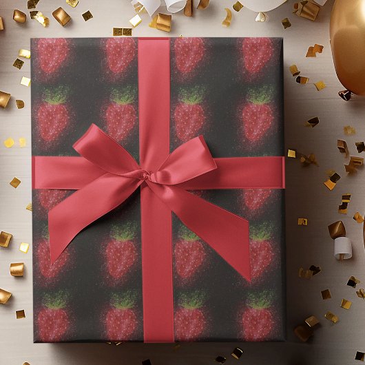 Einzigartige Imitats Glitzer Erdbeere Geschenkpapier