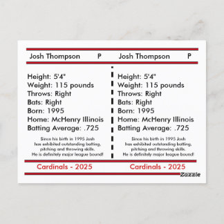 Einzigartige individuell anpassbare Baseballkarte Postkarte