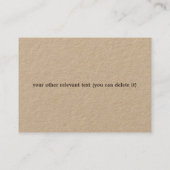 Einzigartige Kaffee-Ikonen-Kraftpapier-Kaffeestube Visitenkarte (Rückseite)