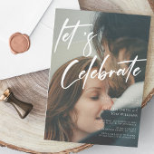 Einzigartige Kalligrafie: Feiern wir Foto Hochzeit Einladung