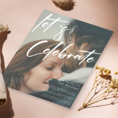 Einzigartige Kalligrafie: Feiern wir Foto Hochzeit Einladung