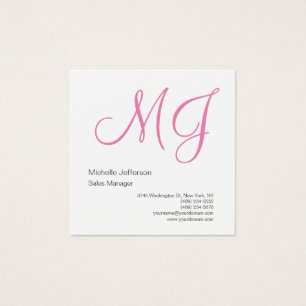 Einzigartige Kalligraphie Monogram White Pink Init