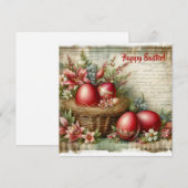 Einzigartige Karte für Vintage Ostereier Frühlings (Vorne/Hinten)