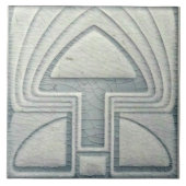 Einzigartige Keramik Tile - Art Nouveau Gray Patte Fliese (Vorderseite)