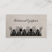 Einzigartige Khaki Linen sehen florale Visitenkart Visitenkarte (Vorderseite)