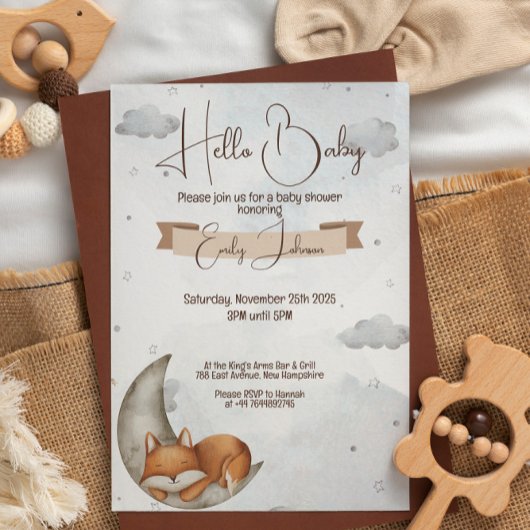 Einzigartige Kinderdusche Einladung Moonlit Dreams