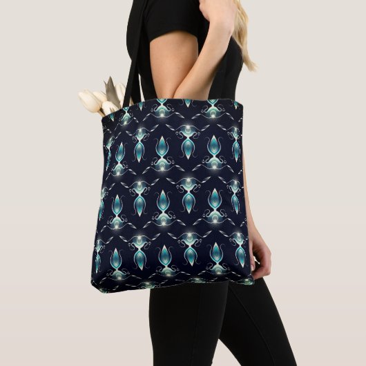 Einzigartige Klassik-Look Blue Glow Gem Print Tasche (Von Nahem)