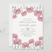 Einzigartige klassische rosa Blumen-elegante Einladung (Vorderseite)