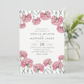 Einzigartige klassische rosa Blumen-elegante Einladung (Stehend Vorderseite)