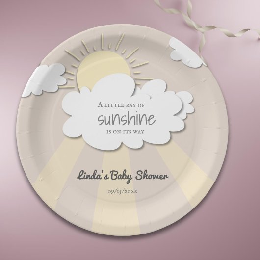 Einzigartige kleine neutrale Babydusche Pappteller