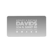 Einzigartige kreative graue Ombre-Rücksendeadresse Adressaufkleber (Vorne)