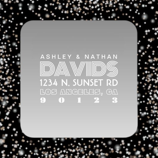 Einzigartige kreative graue Ombre-Rücksendeadresse Quadratischer Aufkleber