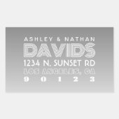 Einzigartige kreative graue Ombre-Rücksendeadresse Rechteckiger Aufkleber (Vorderseite)