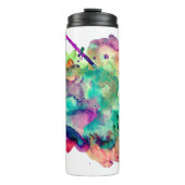 Einzigartige, kühne, farbenfrohe Spritzer in Wasse Thermosbecher (Vorderseite)