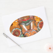 Einzigartige Kulturkunst - sri-lankisches/indonesi Ovaler Aufkleber (Umschlag)