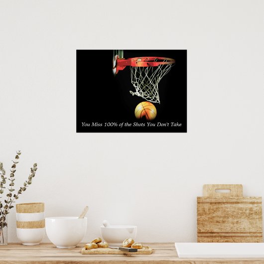 Einzigartige Kunst Motivierend Zitat Basketball-Po Poster (Küche)