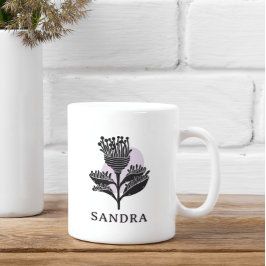 Einzigartige künstlerische Floral-Monochrom-Person Kaffeetasse