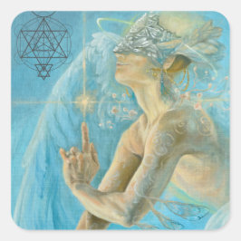 Einzigartige Kunstwerke Chamuel Archangel göttlich Quadratischer Aufkleber
