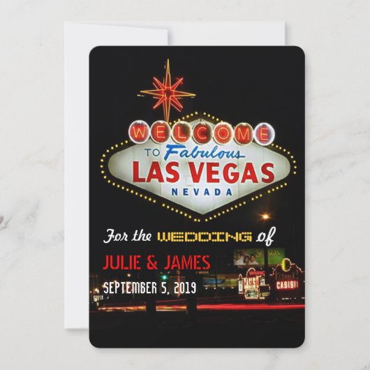 Einzigartige Las Vegas Hochzeit formelle Einladung (Vorderseite)