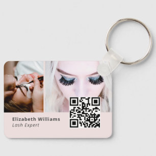Einzigartige Lash Expert Logo Business Card mit QR Schlüsselanhänger