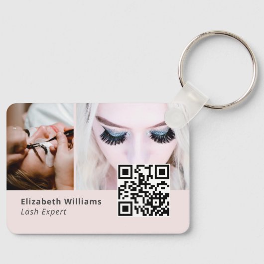 Einzigartige Lash Expert Logo Business Card mit QR Schlüsselanhänger (Vorderseite)