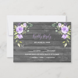 Einzigartige Lavendel-Blume RSVP Karte