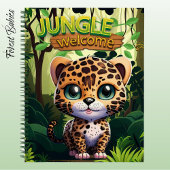Einzigartige Leopard Whimsical Kitty Character Cat Notizblock