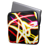 Einzigartige leuchtende Neonmuster. Jetzt kaufen Laptopschutzhülle (Vorderseite Links)