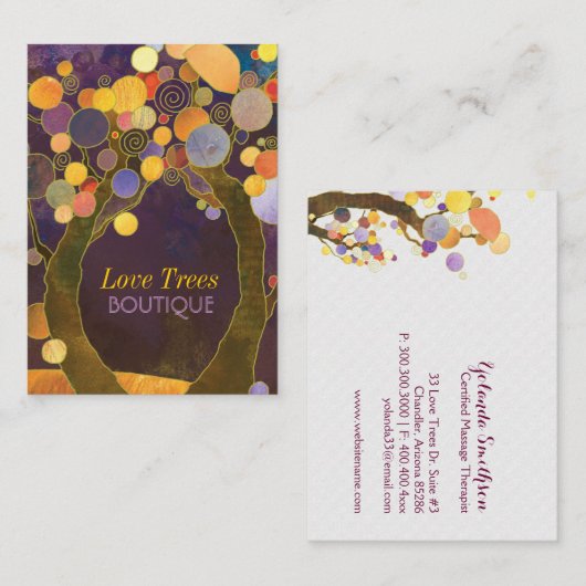 Einzigartige Liebe Bäume Beruflich Visitenkarte (Vorne/Hinten)