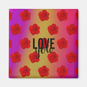 Einzigartige Liebe Farbige Rose Blume Süß Magnet