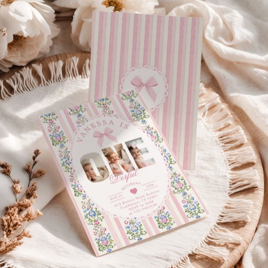 Einzigartige Liebe Shack 1. Geburtstag Foto Collag Einladung