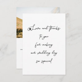 Einzigartige Liebe und Dank für das Hochzeitskript Dankeskarte
