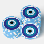 Einzigartige Lucky Blue Evil Eye Poker Chips (Stapel)