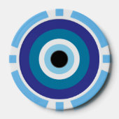 Einzigartige Lucky Blue Evil Eye Poker Chips (Vorderseite)