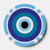 Einzigartige Lucky Blue Evil Eye Poker Chips (Rückseite)