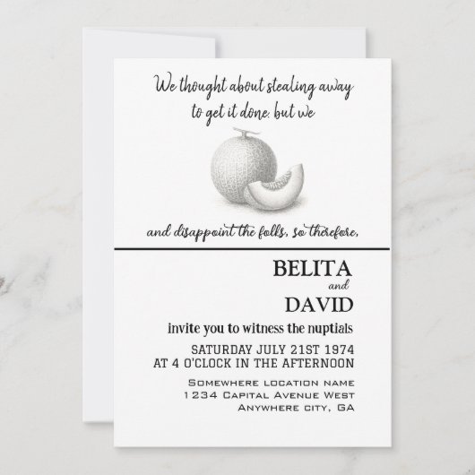 Einzigartige, lustige Hochzeitseinladung Einladung (Vorderseite)