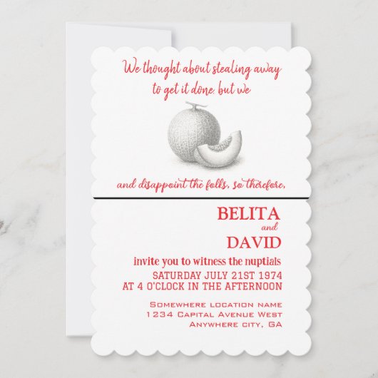 Einzigartige, lustige Hochzeitseinladung Einladung (Vorderseite)