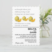 Einzigartige, lustige kantalupe Hochzeitseinladung Einladung (Stehend Vorderseite)