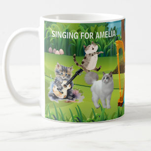 Einzigartige lustige Katzen im Chor Personalized  Kaffeetasse