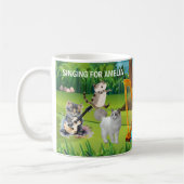 Einzigartige lustige Katzen im Chor Personalized  Kaffeetasse (Links)