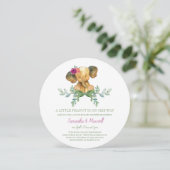 Einzigartige Mädchen-Elefant-Babyparty-Einladung Einladung (Stehend Vorderseite)