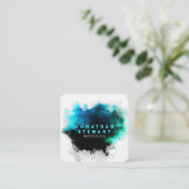 Einzigartige magische Smaragdgrüne Wasserfarbenfar Quadratische Visitenkarte (Stehend Vorderseite)