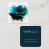 Einzigartige magische Smaragdgrüne Wasserfarbenfar Quadratische Visitenkarte (Vorne/Hinten)