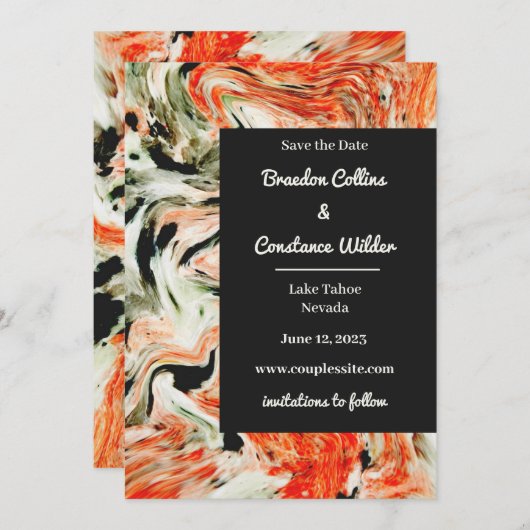 Einzigartige MarmorWedding speichert das Datum Save The Date (Vorne/Hinten)