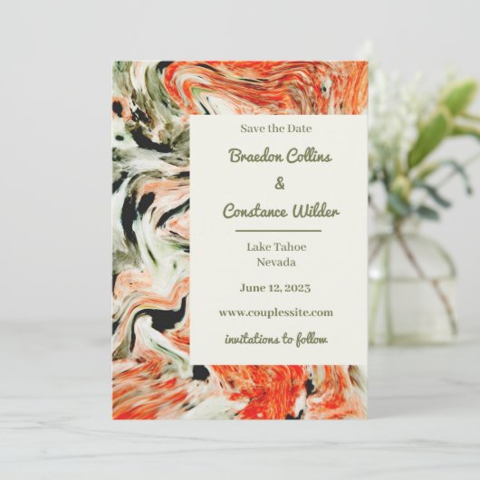 Einzigartige MarmorWedding speichert das Datum Save The Date (Stehend Vorderseite)