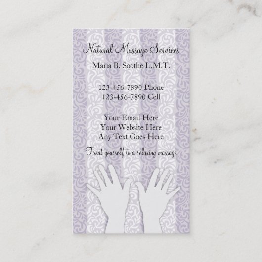 Einzigartige Massage-Visitenkarten Visitenkarte (Vorderseite)
