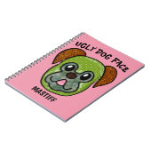 Einzigartige Mastiff hässliche Hundegesicht Notebo Notizblock (Linke Seite)